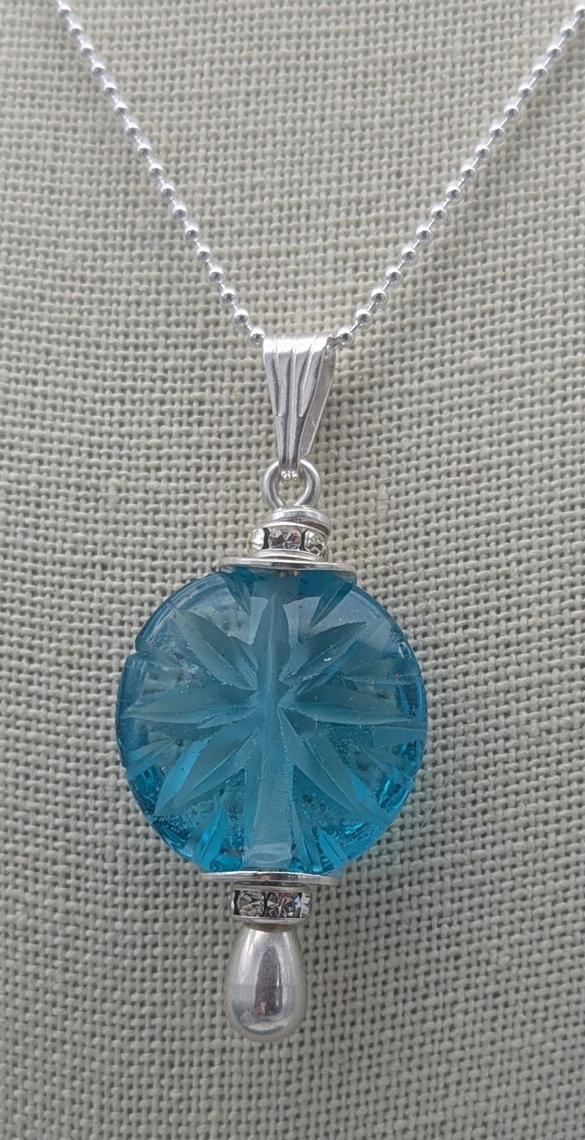 NEW!! PES, Pendant, Engraved Starburst Necklace