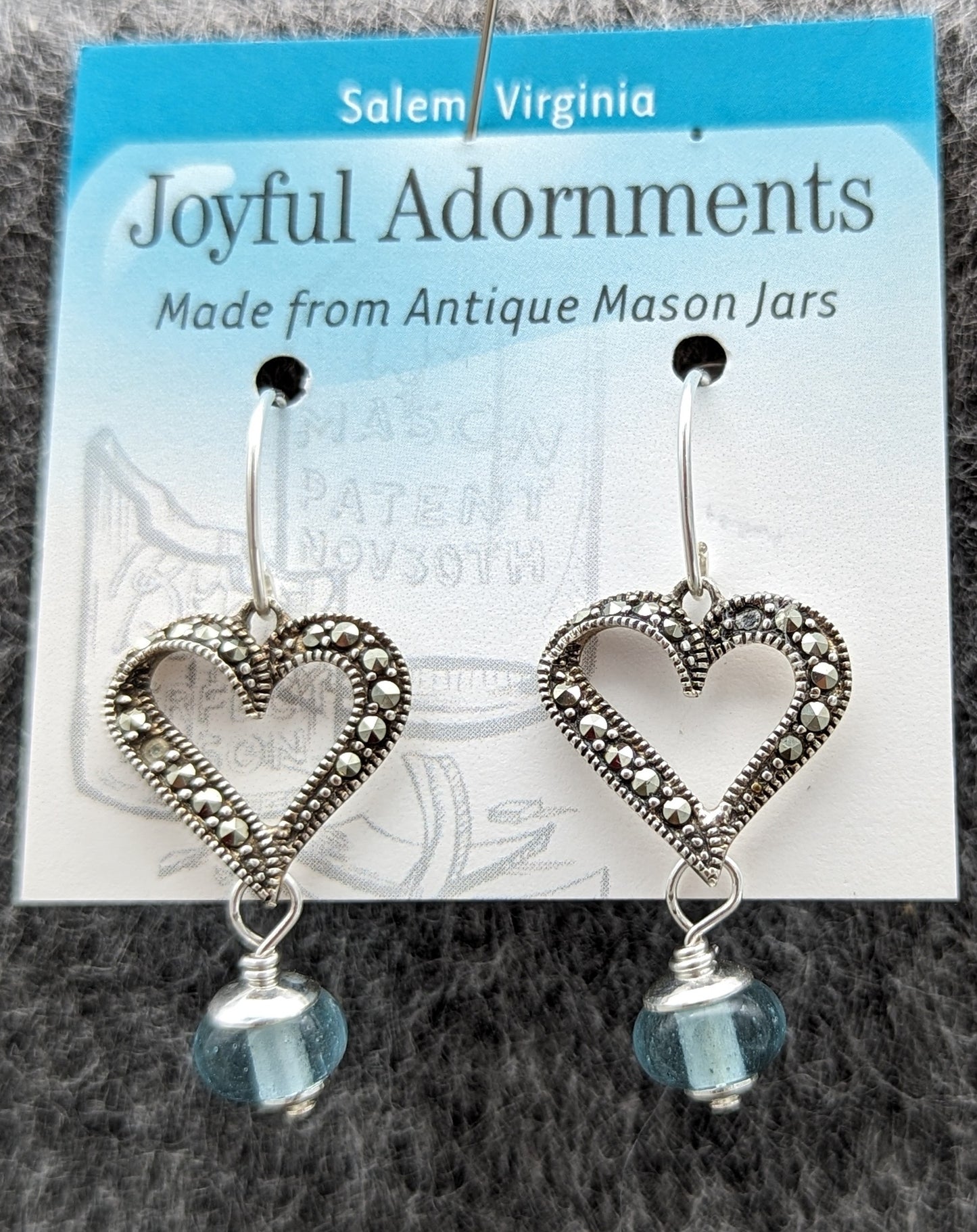 EMH, Earrings, Marcasite Heart